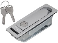 Замок с поворотной ручкой, с ключом, серебро (8283)